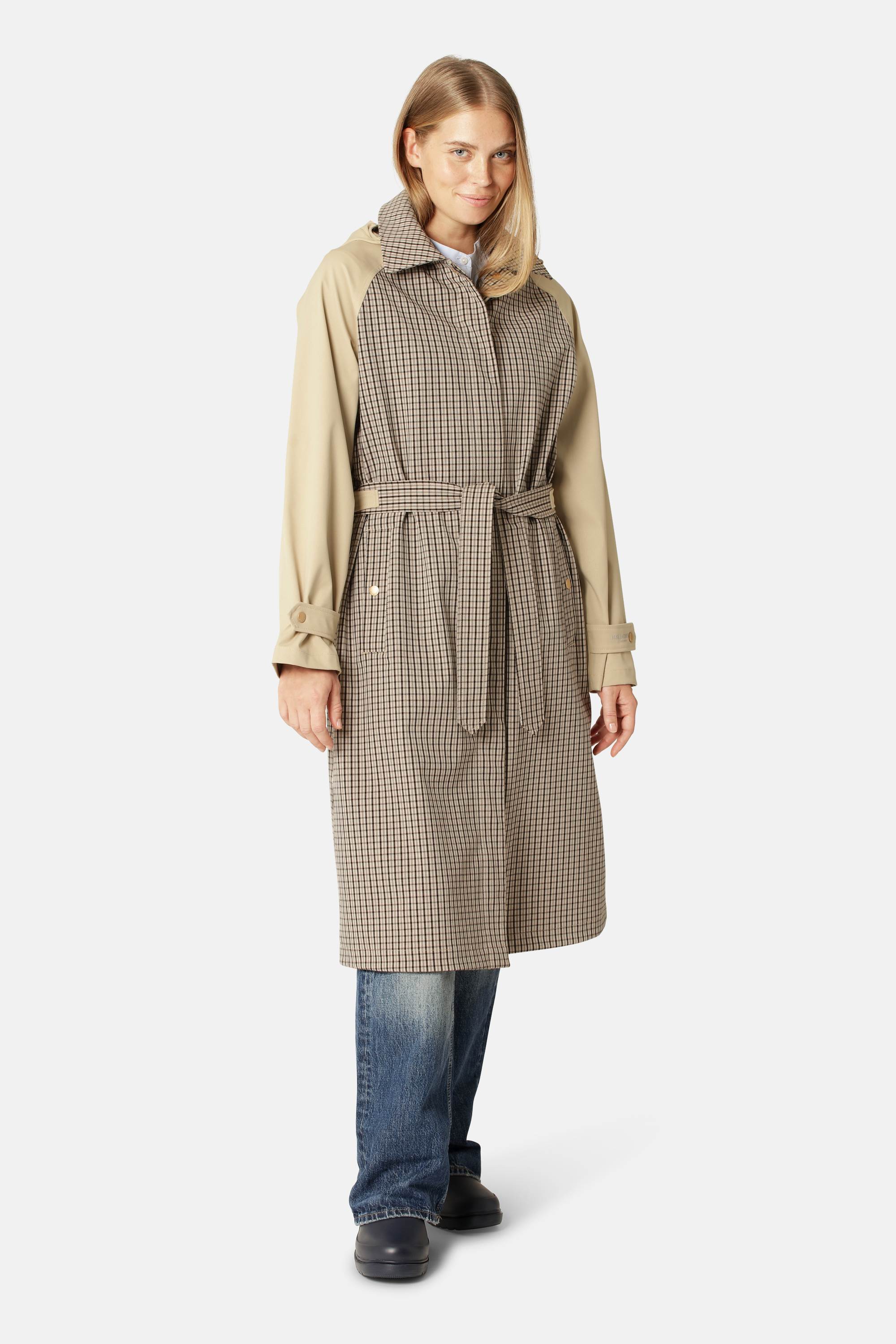 Trench Raincoat - White Pepper